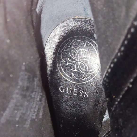 Guess Black and White Zebra/cheetah Print Heeled Boots - Picture 2 of 8